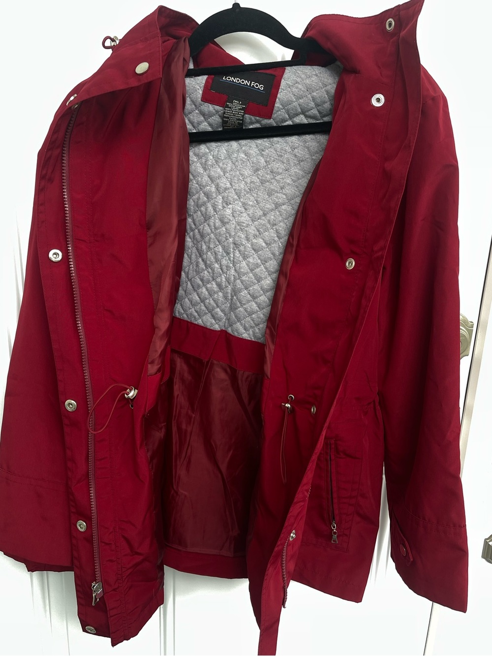 London Fog Red Hooded Anorak Jacket XL